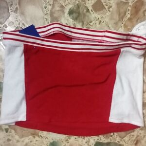 Limited Too Red Tube Top with White Striped Trim